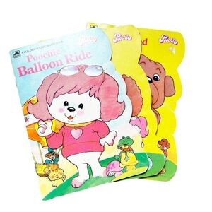 A Golden Fuzzy Shape Book lot Poochie Balloon Ride Poochie and Lickrish + More